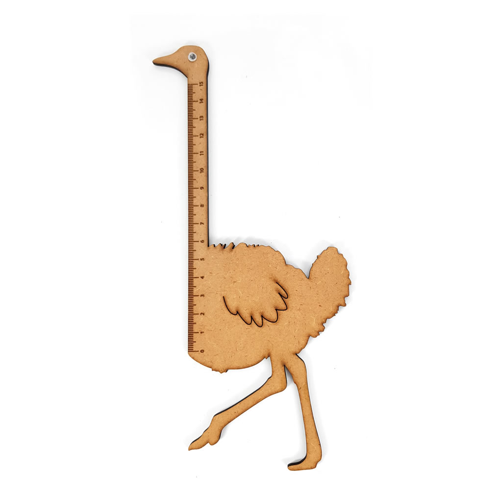 Ruler - Ostrich - Wood