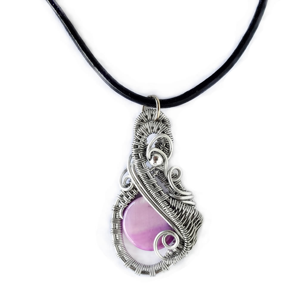 Pendant Necklace - Mother of Pearl - Lilac