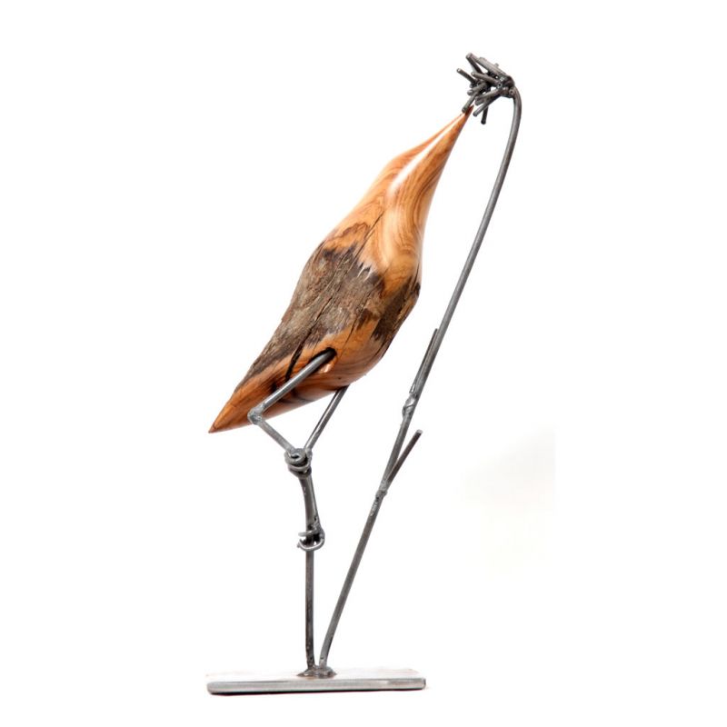 Bird on Reed - Wild Olive - Small