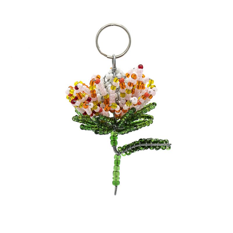 Keyring - Protea - Bead and Wire