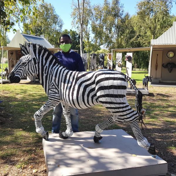 Zebra - 'Jabulani' - Bead Sculpture - Life-size Masterpiece